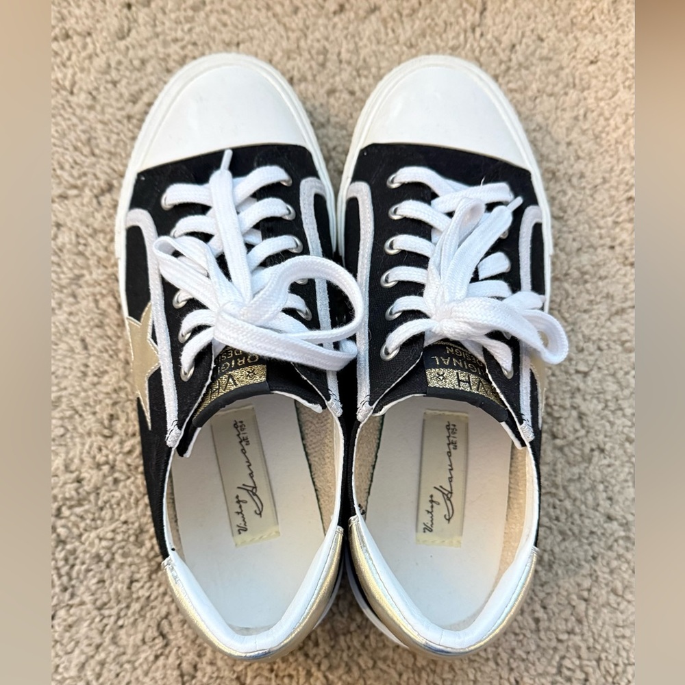 Vintage Havana Women’s Alive- Black Gold Multi Sneakers with Silver Star - Picture 7 of 9